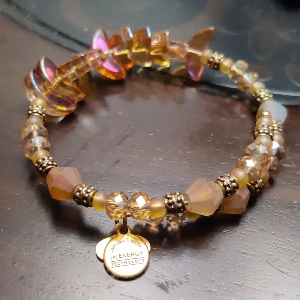 Alex and Ani Women's Deity Wrap Honey Bracelet, Rafaelian Gold, Expandable - Picture 2 of 3